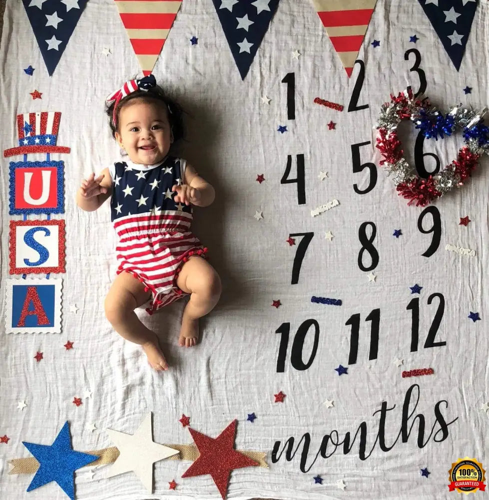 4Th of July Toddler Baby Girl American Flag Tassel Romper with Headband