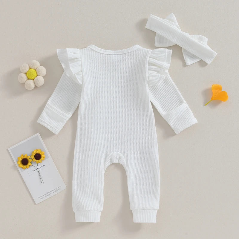 Baby Girl Ruffle Zipper Romper