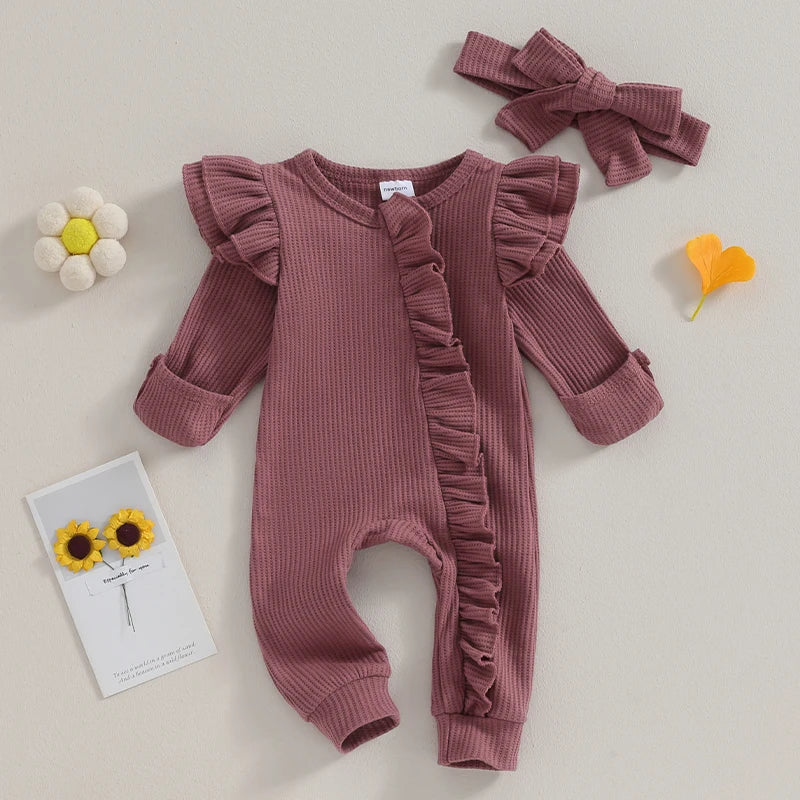 Baby Girl Ruffle Zipper Romper