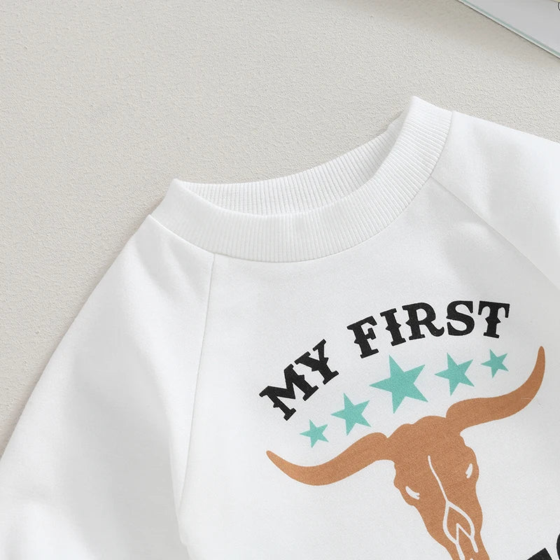 Newborn Baby Boy Sweatshirt Rompers Western