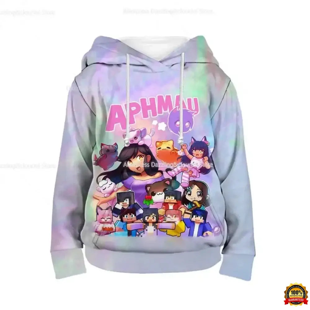 Boys Girls Aphmau 3D Print Hoodies Toddler Children Cute Cartoon Sweatshirts Spring Kids Anime