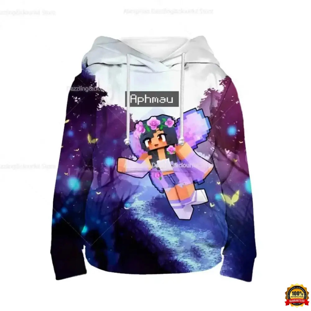 Boys Girls Aphmau 3D Print Hoodies Toddler Children Cute Cartoon Sweatshirts Spring Kids Anime