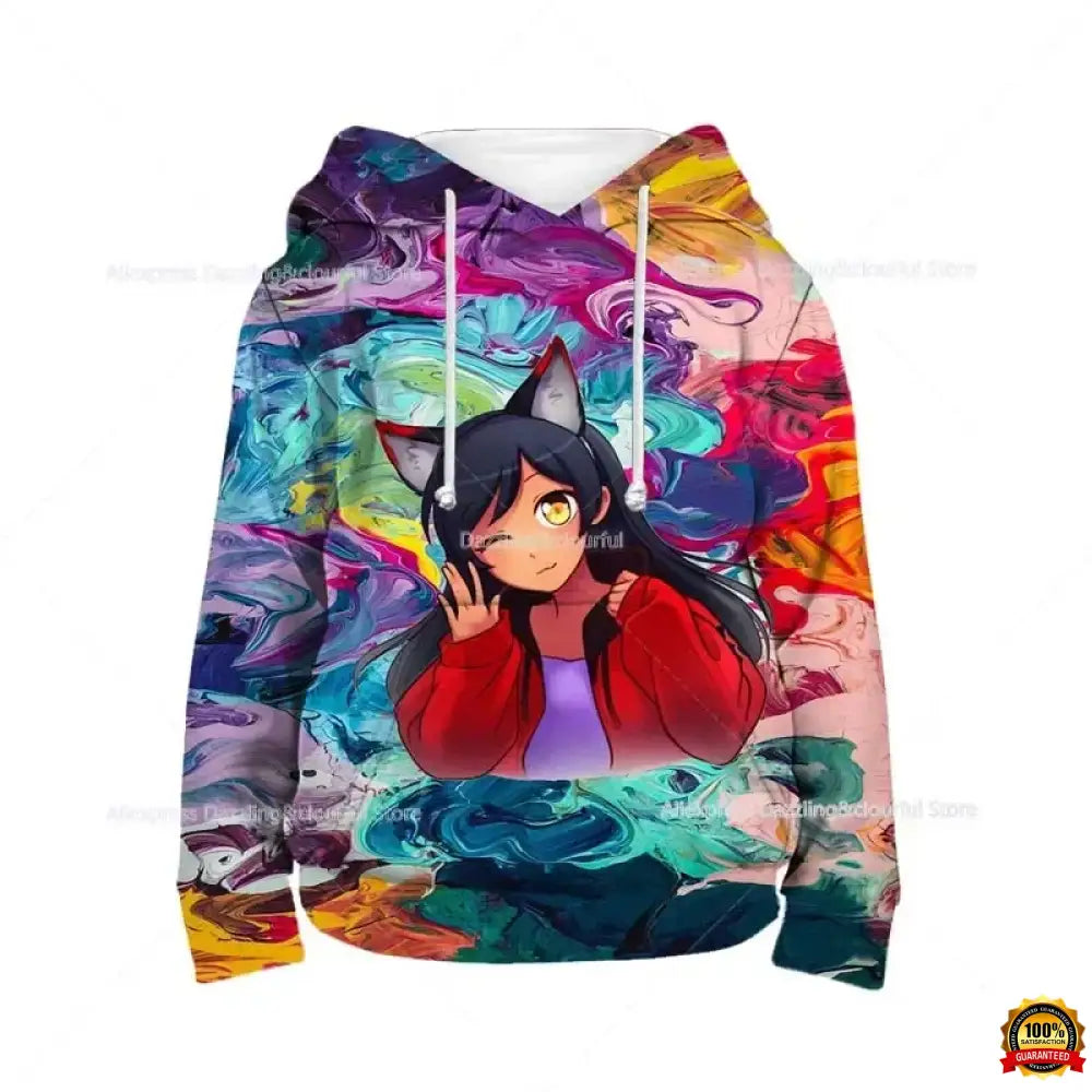 Boys Girls Aphmau 3D Print Hoodies Toddler Children Cute Cartoon Sweatshirts Spring Kids Anime