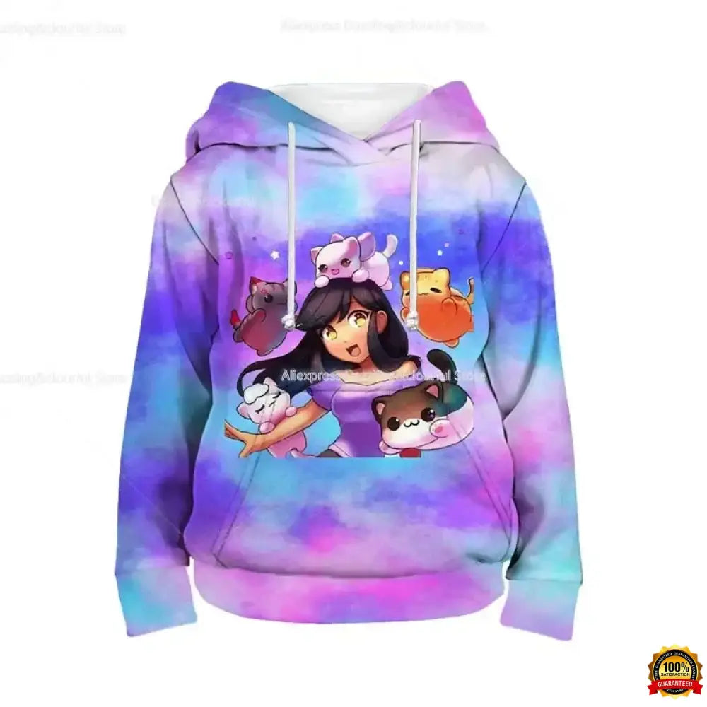 Boys Girls Aphmau 3D Print Hoodies Toddler Children Cute Cartoon Sweatshirts Spring Kids Anime