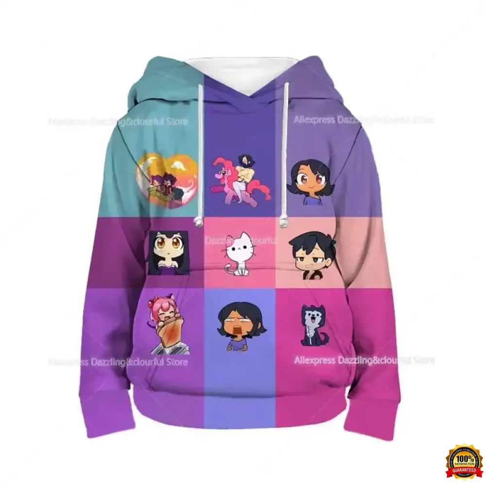 Boys Girls Aphmau 3D Print Hoodies Toddler Children Cute Cartoon Sweatshirts Spring Kids Anime