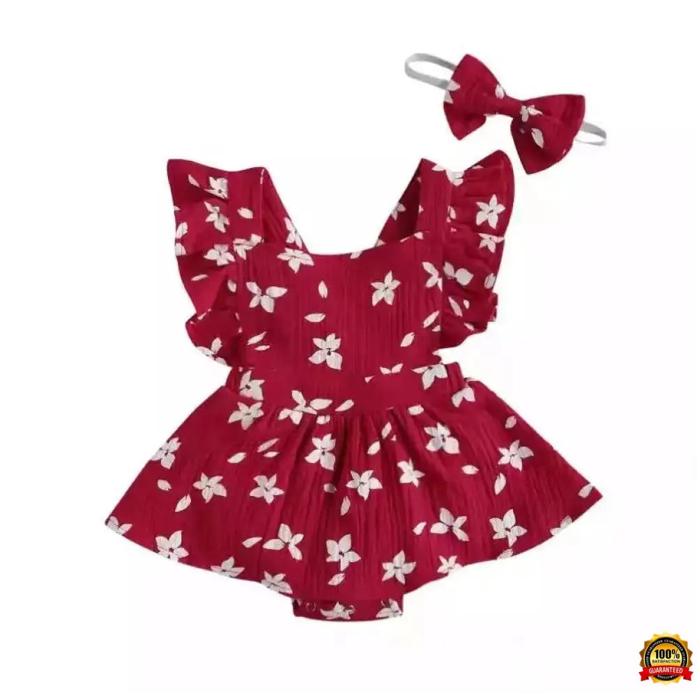 Baby Harness Print Dress Crawling Clothes Girl Jumper