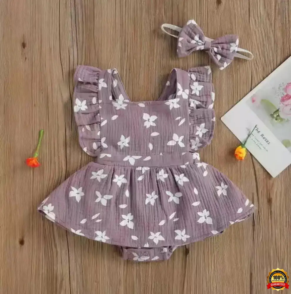 Baby Harness Print Dress Crawling Clothes Girl Jumper