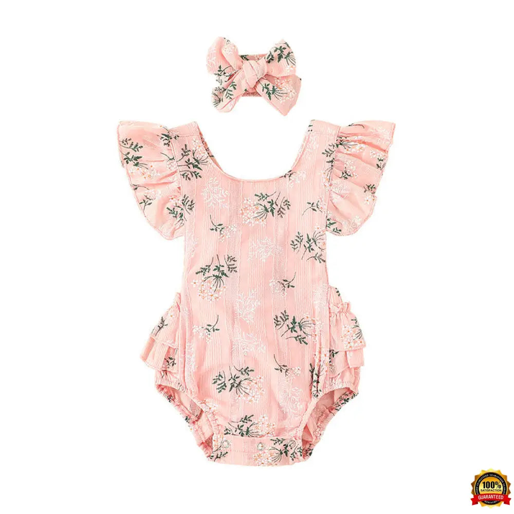 Baby Harness Print Dress Crawling Clothes Pink / 100Cm Girl Jumper