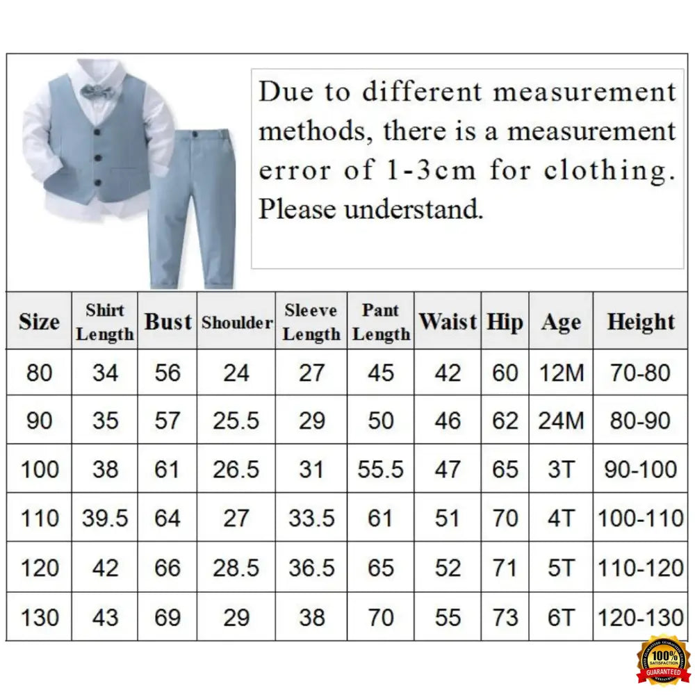 Gentleman Outfits Birthday Costume for Boy Children Spring Autumn Boutique Clothing Set Solid Vest Suit Kids Cotton Formal Wears