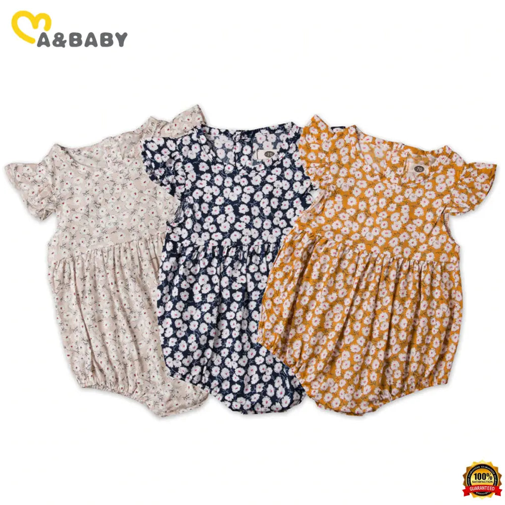 Flower Newborn Baby Girl Rompers Summer Baby Girls Clothing Ruffles Rompers Jumpsuit Playsuit