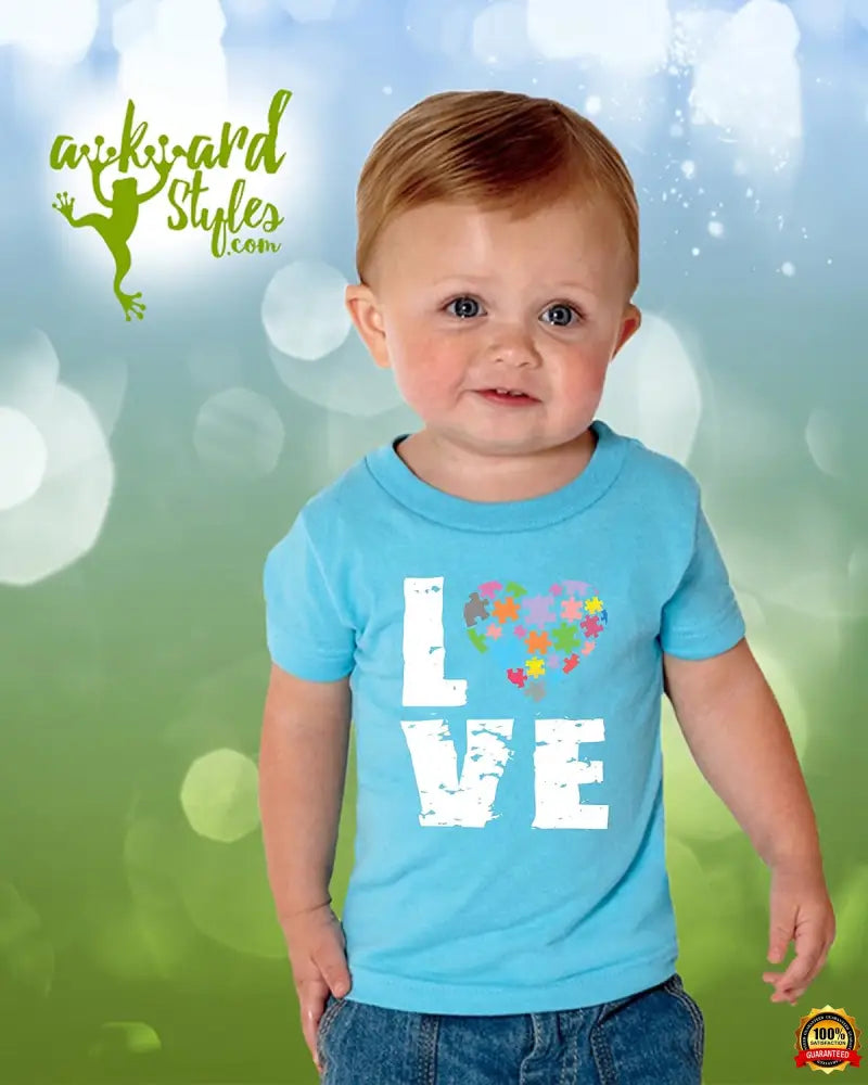 Autism Awareness Shirts for Toddlers Girl Boy Autism Shirt Puzzle