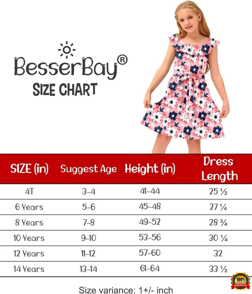 Girl'S Casual Ruffle Elastic Neckline off Shoulder Floral Midi Dress 3-14 Years