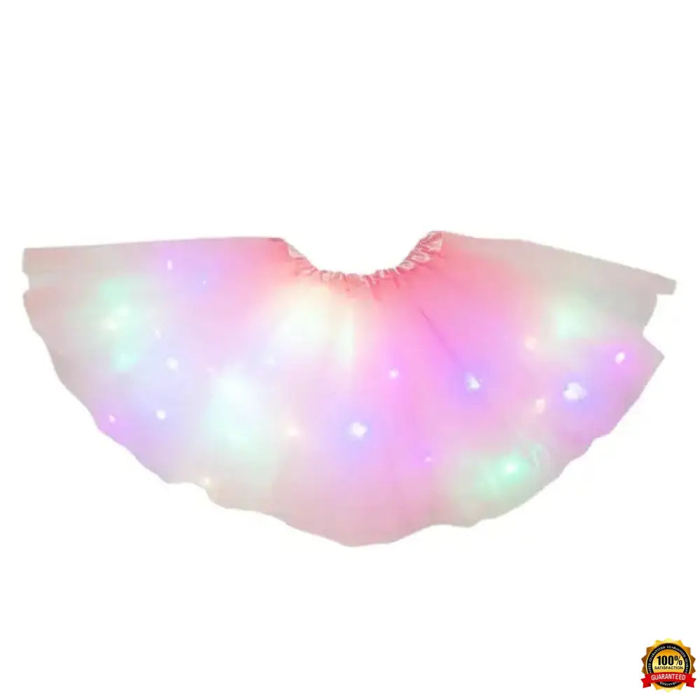 Kids Girls LED Light up Glitter Star Sequins Ballet Dance Tulle Tutu Skirt 3-12T