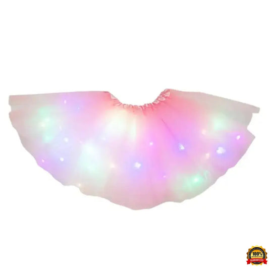 Kids Girls LED Light up Glitter Star Sequins Ballet Dance Tulle Tutu Skirt 3-12T