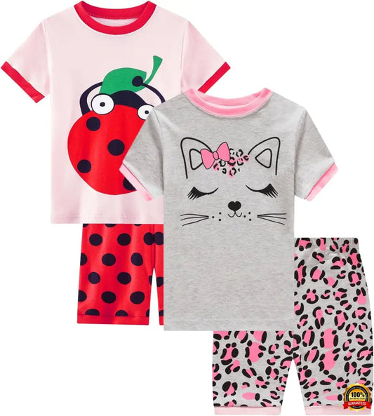 Little Girls Cotton Short Pajamas Summer Kids Clothes Toddler Toddler Pjs Sets