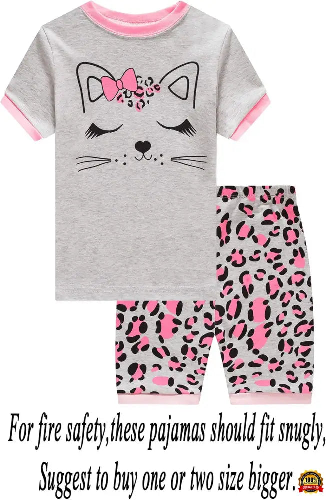 Little Girls Cotton Short Pajamas Summer Kids Clothes Toddler Toddler Pjs Sets