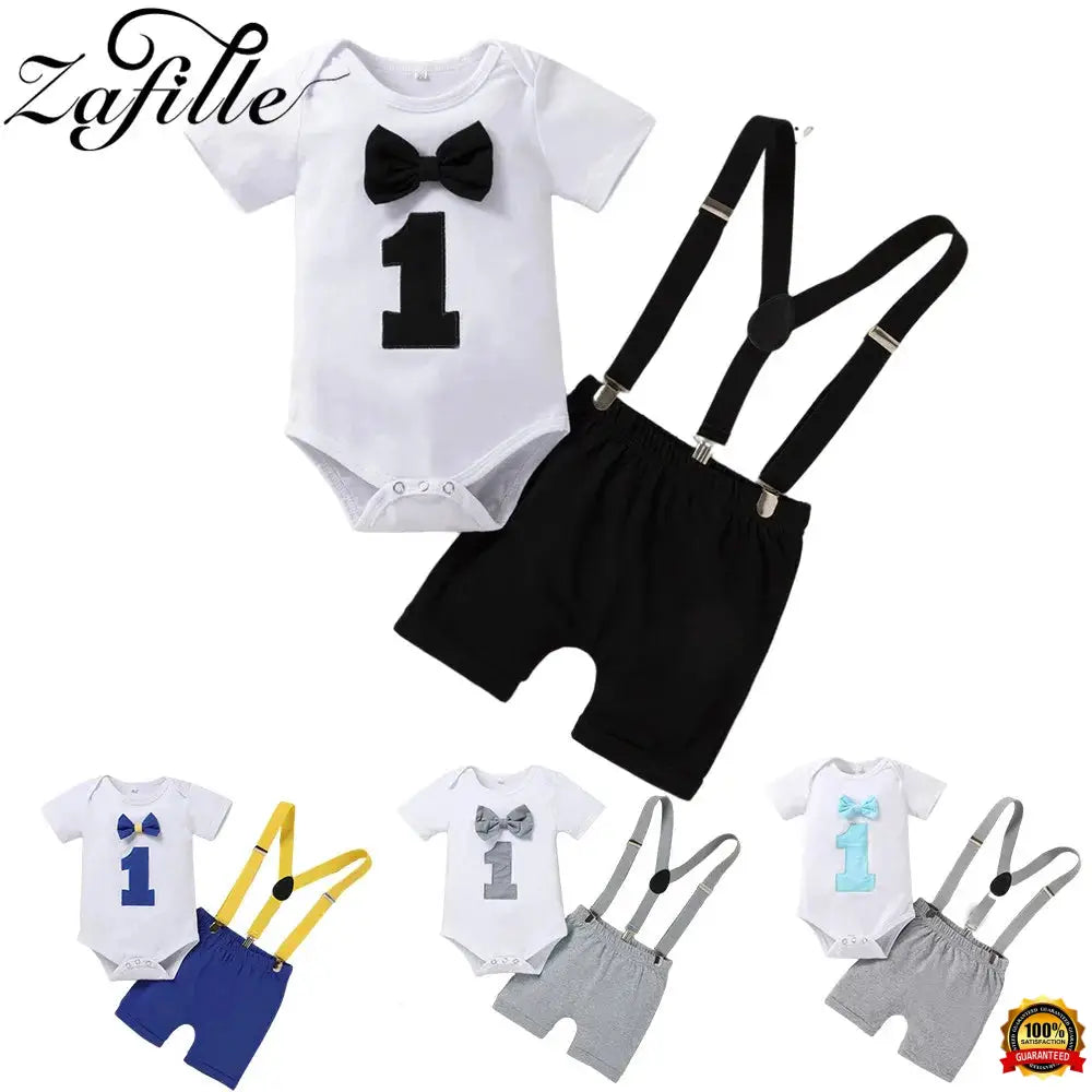 My First Birthday Boys Outfits for Baby Summer Newborn Clothes Baby Boy Sets Party Cake Smash Outfits for Kids Boy Suits