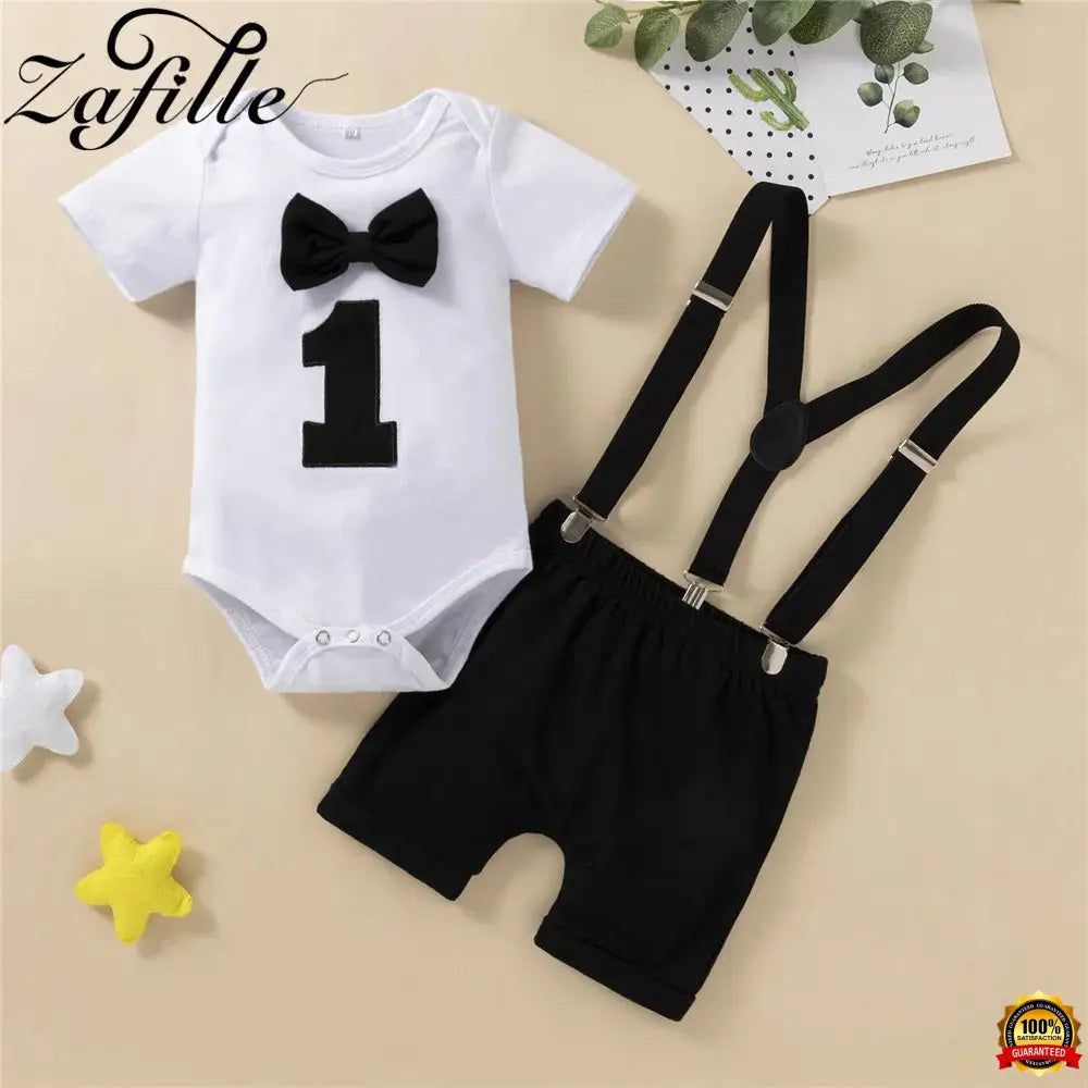 My First Birthday Boys Outfits for Baby Summer Newborn Clothes Baby Boy Sets Party Cake Smash Outfits for Kids Boy Suits