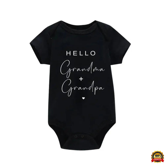 Pregnancy Announcement to Be Grandparents Hello Grandma & Grandpa Baby Bodysuits Infant Baby Boy Girls Clothes Baby Shower Gift