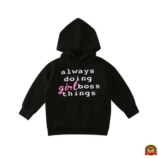 Toddler Baby Girls Winter Hooded Clothes Outfits 1-6Y Cotton Letter Print Long Sleeve Hoodie Top T-Shirt Tracksuit