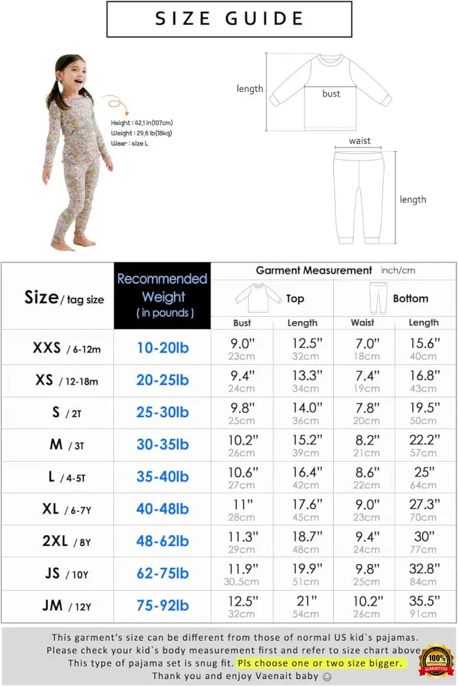 6M-12Y Kids Unisex Girls & Boys Soft Comfy Modal Tencel Shirring Sleepwear Pajamas 2Pcs/4Pcs Set